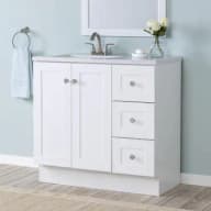 Bannister 37 in. W x 19 in. D x 35 in. H Single Sink Freestanding Bath Vanity in White with White Cultured Marble Top