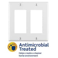 Decora 2-Gang Antimicrobial Treated Decorator/Rocker Wallplate, Standard Size...