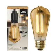 100-Watt Equivalent ST19 Dimmable Straight Filament Amber Glass E26 Vintage E...