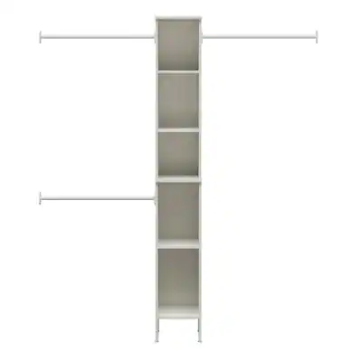 Westport 12 in. W x 83.25 in. H White Laminate Board Traditional 6 Shelf Closet System Tower