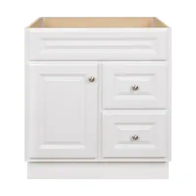 Hampton 30 in. W x 21 in. D x 33.5 in. H Bath Vanity Cabinet without Top in White