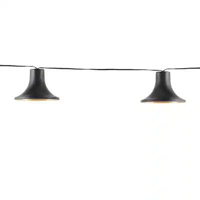 10-Light 12 ft. Black Outdoor Plug-In Integrated LED Lantern String-Light