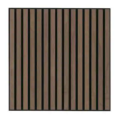Harmony Sable 24 in. x 24 in. Brown Wood Slat Decorative Acoustic Sound Absorbing Panels (4-Pack/15.5 sq. ft.)