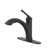 Hemming Single-Handle Pull-Out Sprayer Kitchen Faucet Deckplate Included in Matte Black